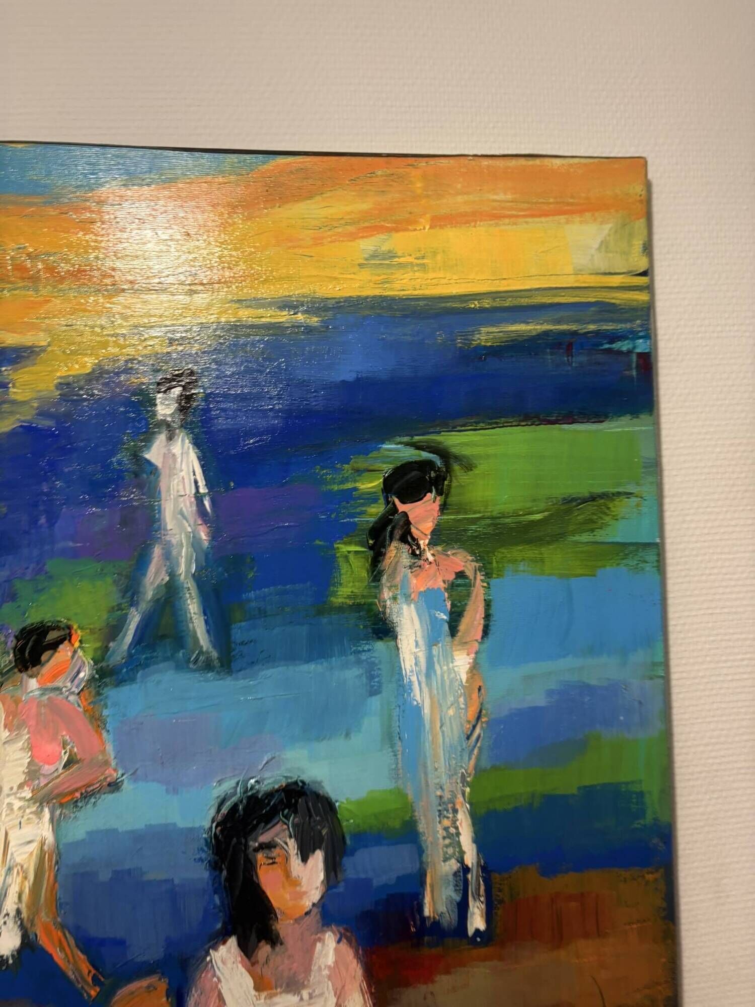 Oil Painting Canvas Deloison Abstract Modern Woman Perfume Beach