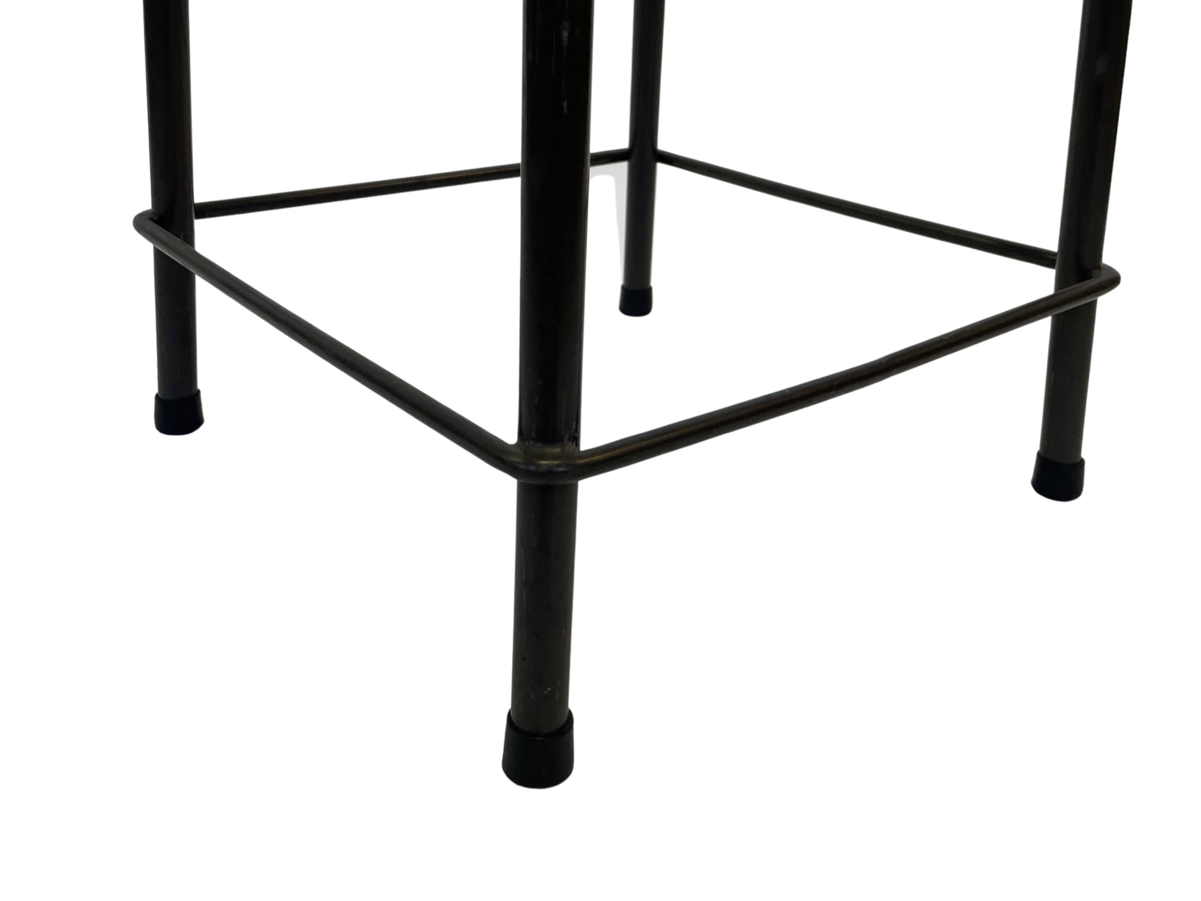 Vintage school stool, 1970s industrial design, Dutch minimalist