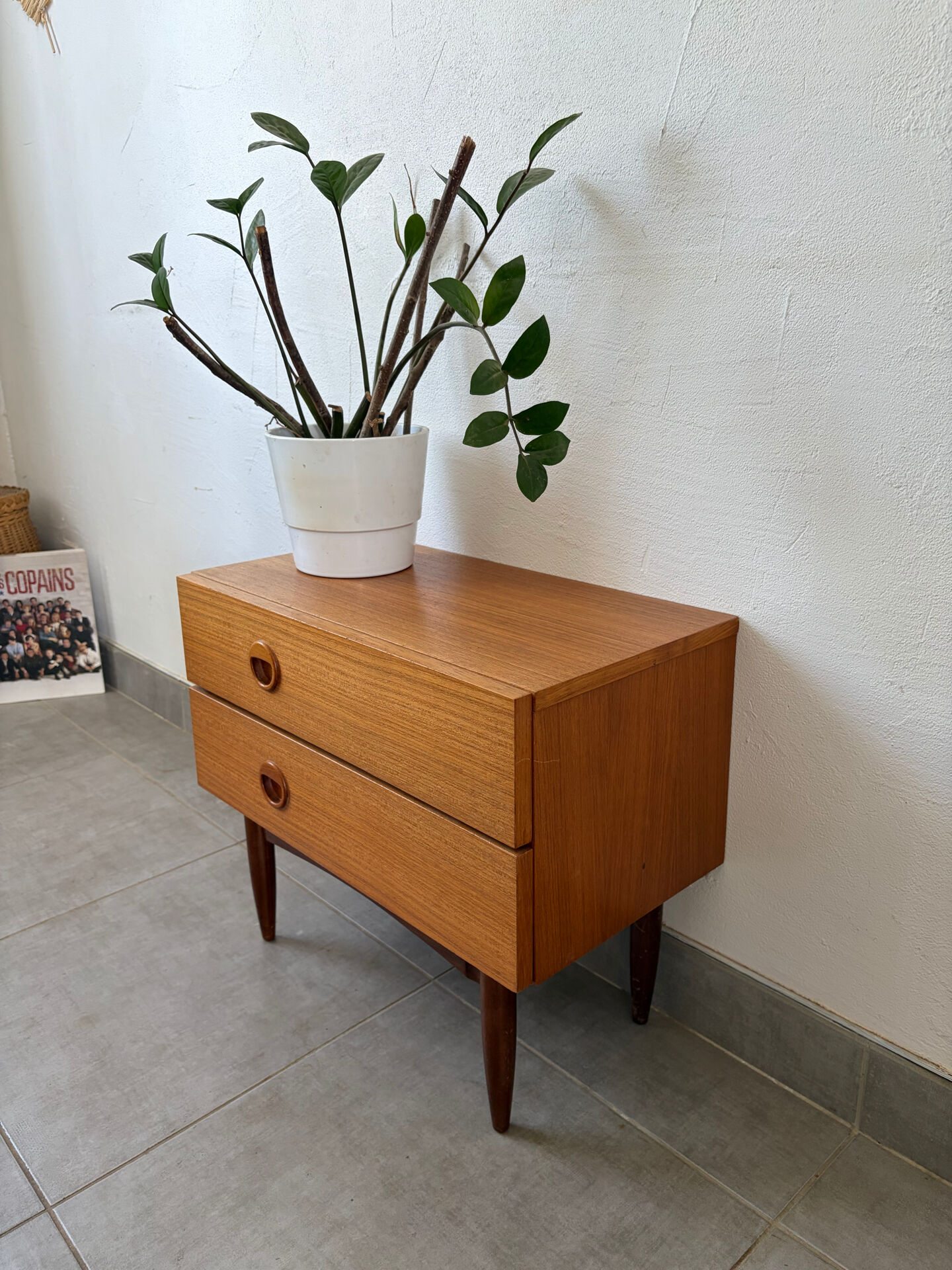 Scandinavian teak bedside table/nightstand