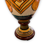 Amphora vase in quimper earthenware