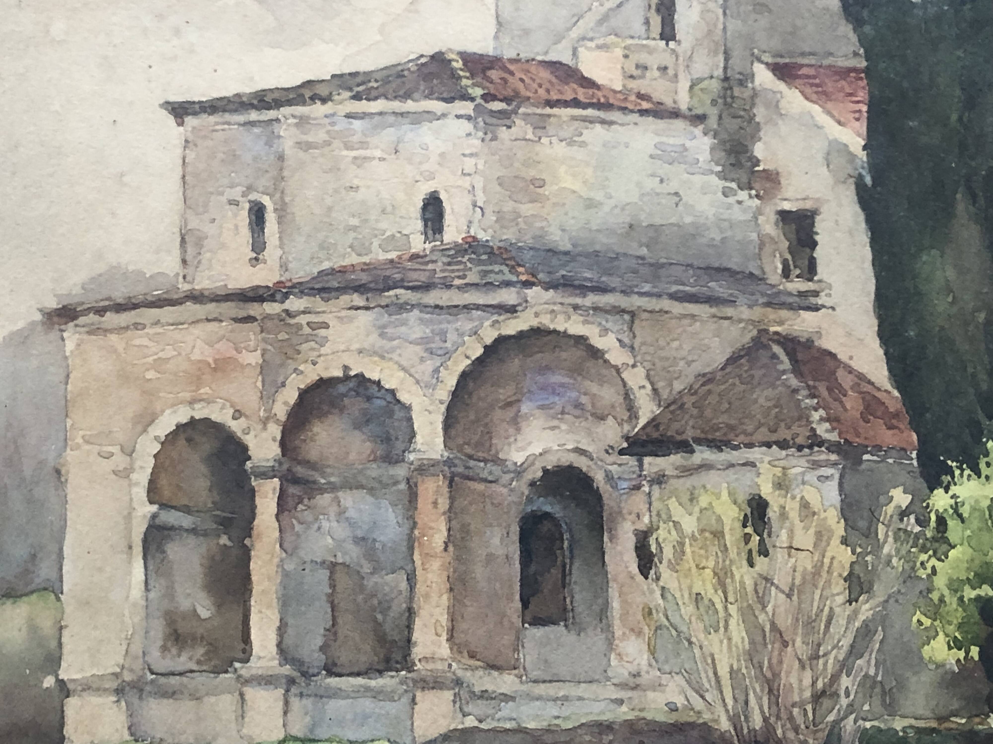 Watercolor paper church of st just de valcabrere haute garonne 31, r. chausson