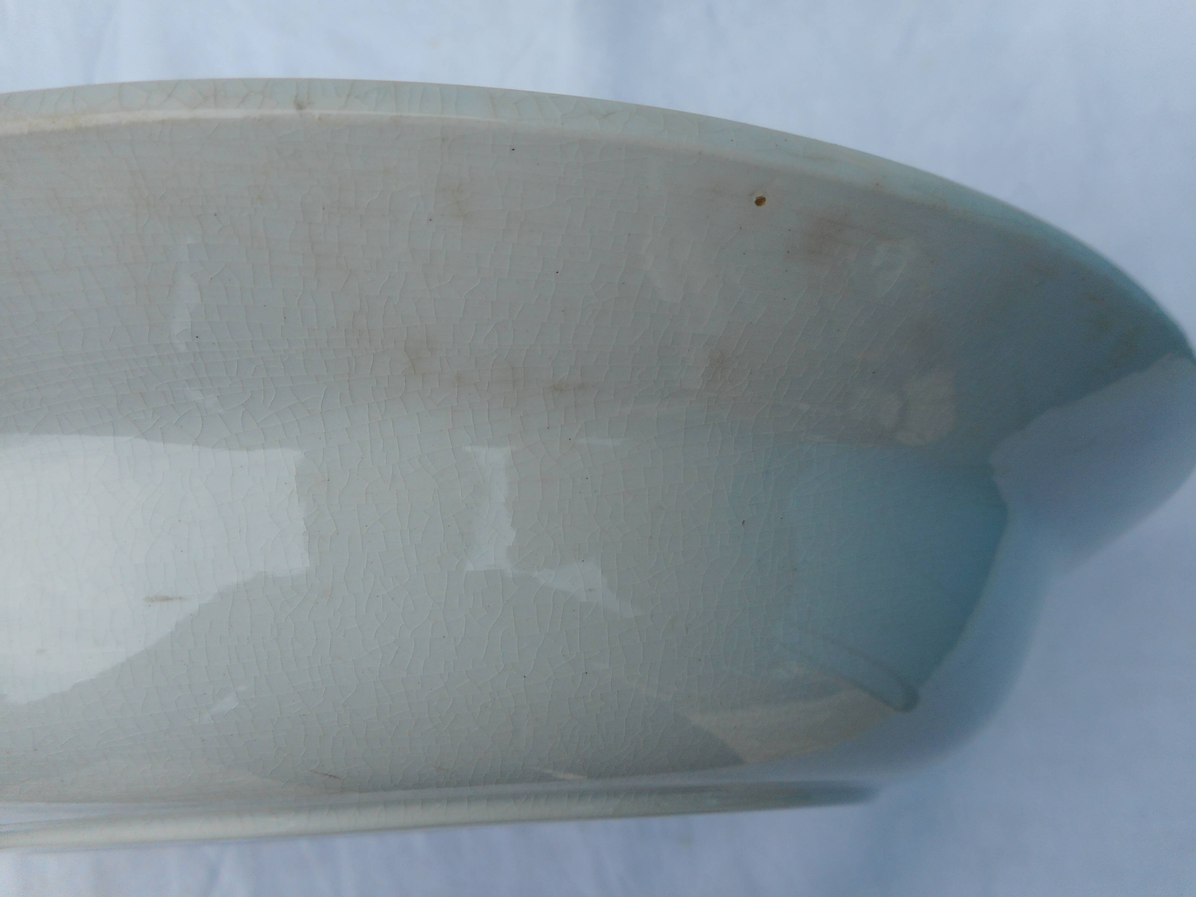 Hollow dish in sarreguemines earthenware