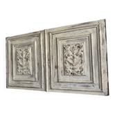 Pair of Louis XVI cupboard doors in carved wood, late 19th century.