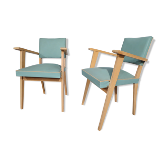 Pair of vintage bridge armchairs