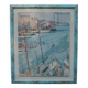 Oil on wooden panel representing the port of Marseille