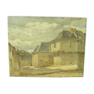 Peinture "scène de village"