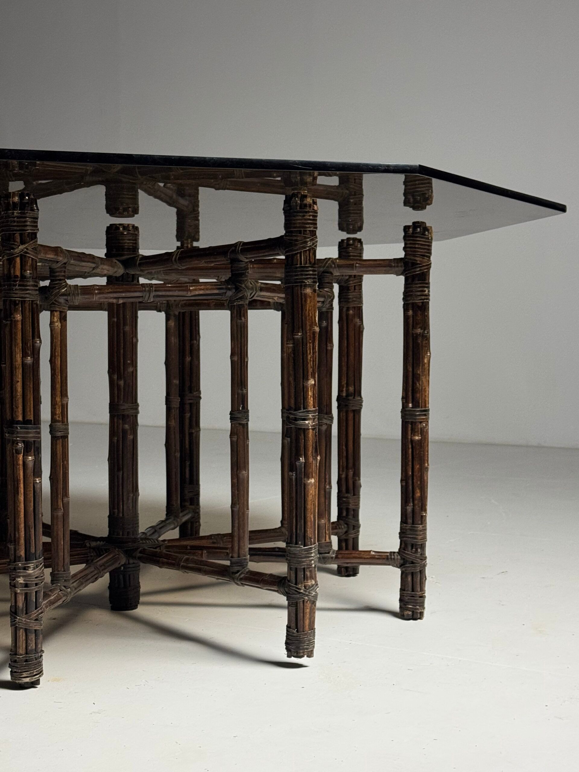 Table basse octogonale en bambou XL