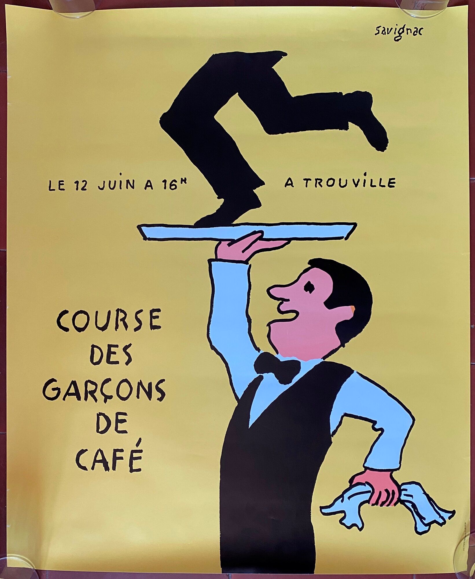 Original poster "Trouville Course des garçons de café" Raymond Savignac 50x61cm 1997