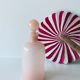 Powder pink opaline flask