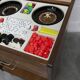 Unique 1960s bedside table with 15 complete games, compass legs, 1960s