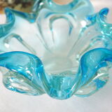 Empty pocket corolla in vintage azure blue Murano glass