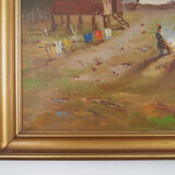 Painting „The Riverside Camp”, Scandinavian design, 19th century, by Vilhelm Oskar Engström