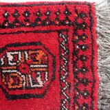 Tapis vintage fait main Ersari – 24 x 30 cm – Rouge éclatant - 1C968