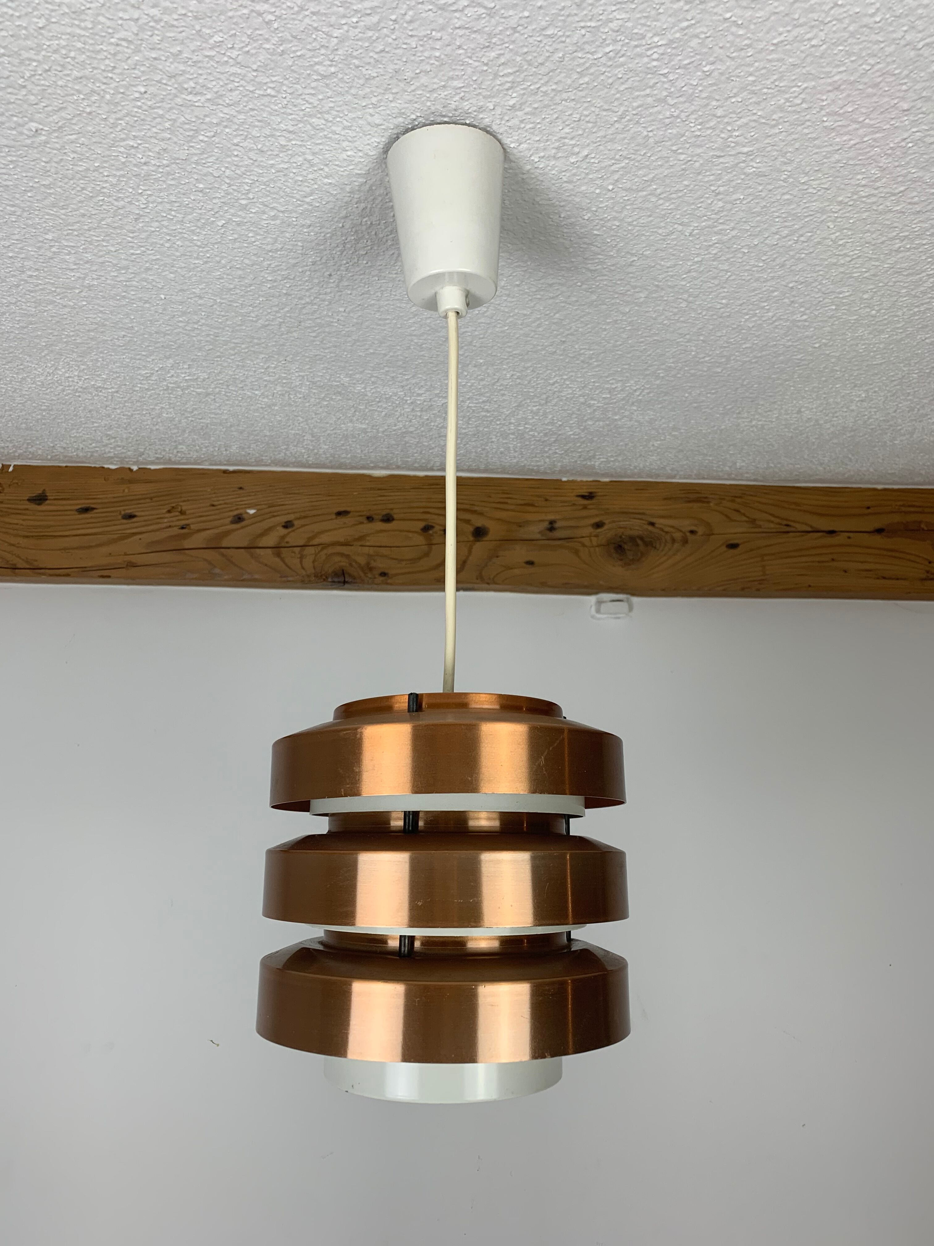 Scandinavian copper pendant lamp by MetallDrucker 60s