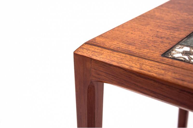 Side table with ceramics, Denmark, 1960s. After renovation.