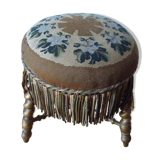 Tabouret de piano/pouf en bois doré