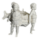 Porcelain, centerpiece with candle holder decorated with putti, 20th century