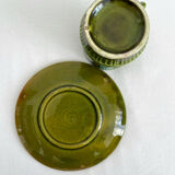 Tasse à café ancienne en barbotine bambou