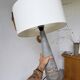 Lampe de table céramique bleue style 1950