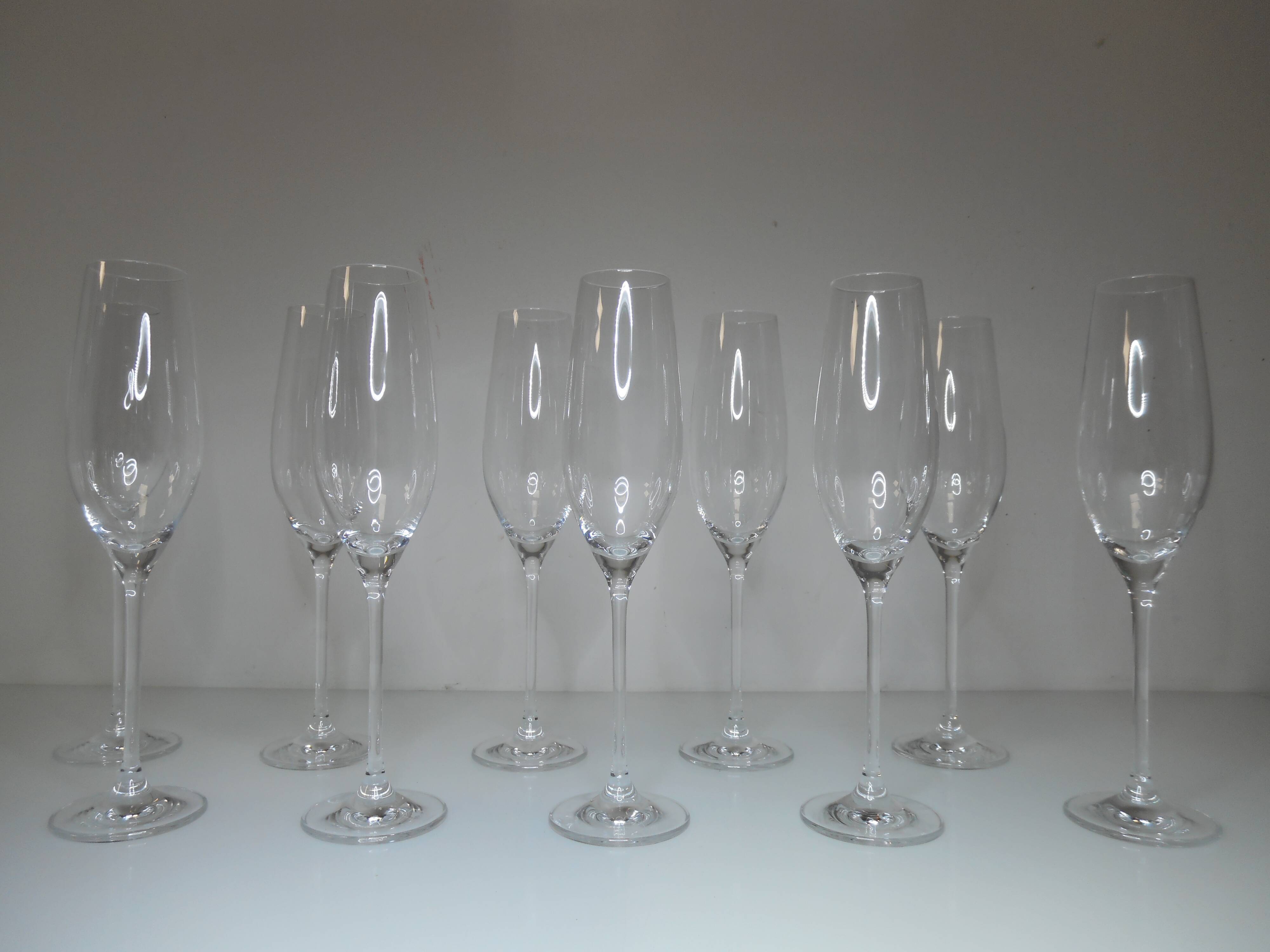 Lot 10 flutes champagne crystal Leonardo