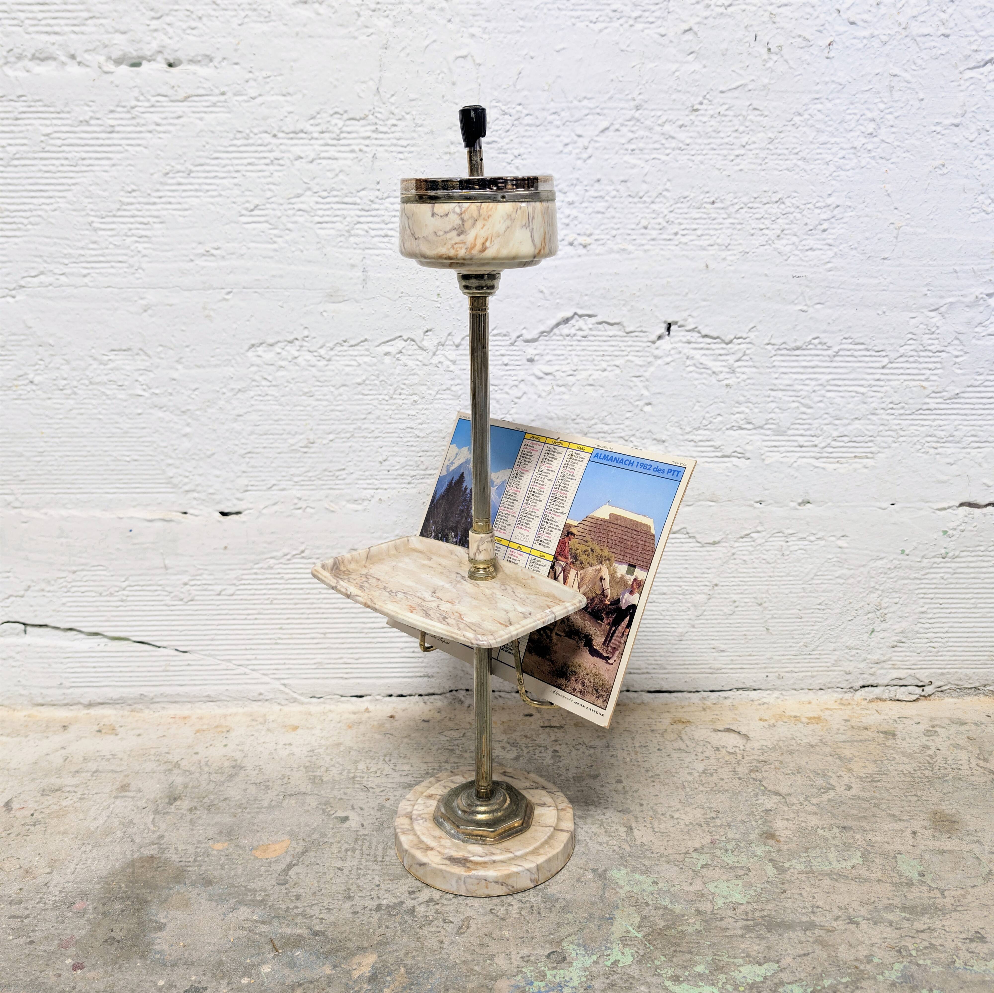 Freestanding ashtray with magazine rack