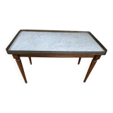 Table basse en bois et marbre