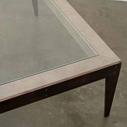Table basse sur mesure en shagreen et laiton