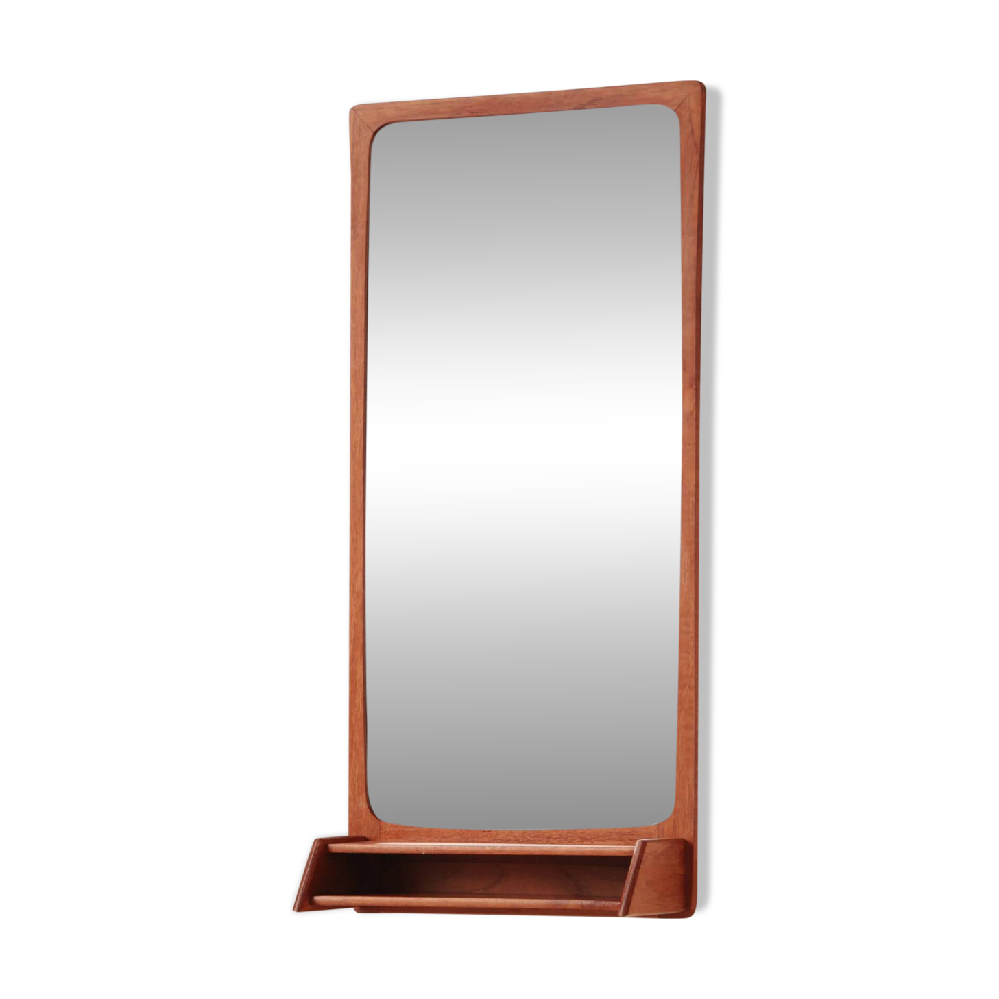 Teak mirror with shelf | Vintage 1960s Danish design
