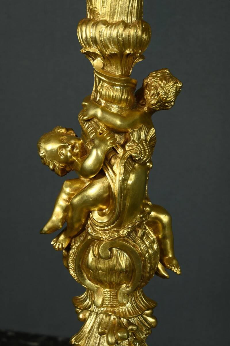 Bronze Candelabra, after J-A. Meissonnier, Rococo style, Napoleonic era