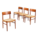 Set of four Danish dining chairs in teak and paper cord, Denmark, 1960