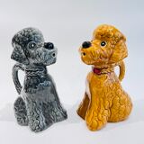 Pichet en barbotine caniche gris
