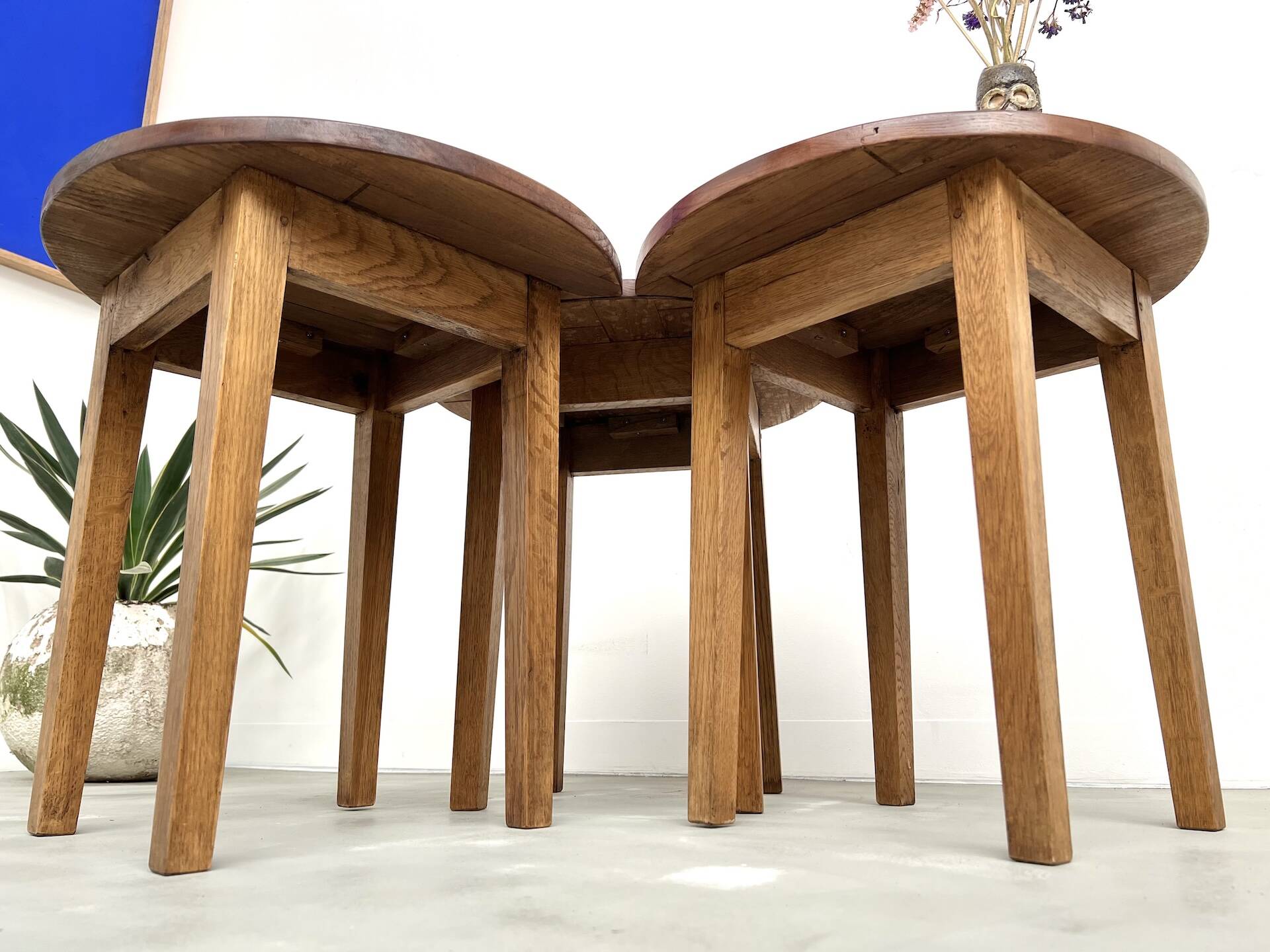 Set of 3 half-moon coffee tables, Denmark, 1960s