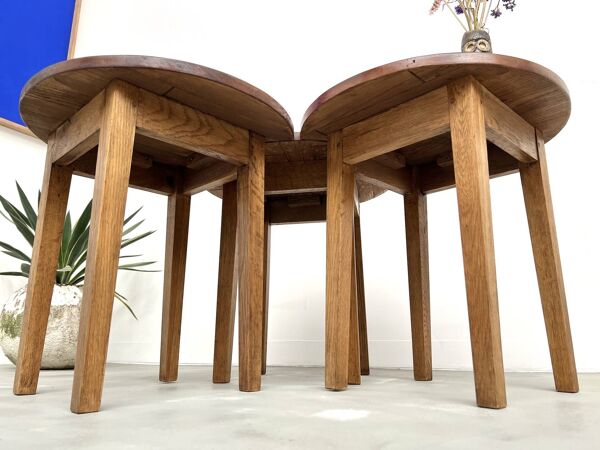 3 tables basses demi-lune, Danemark, années 60