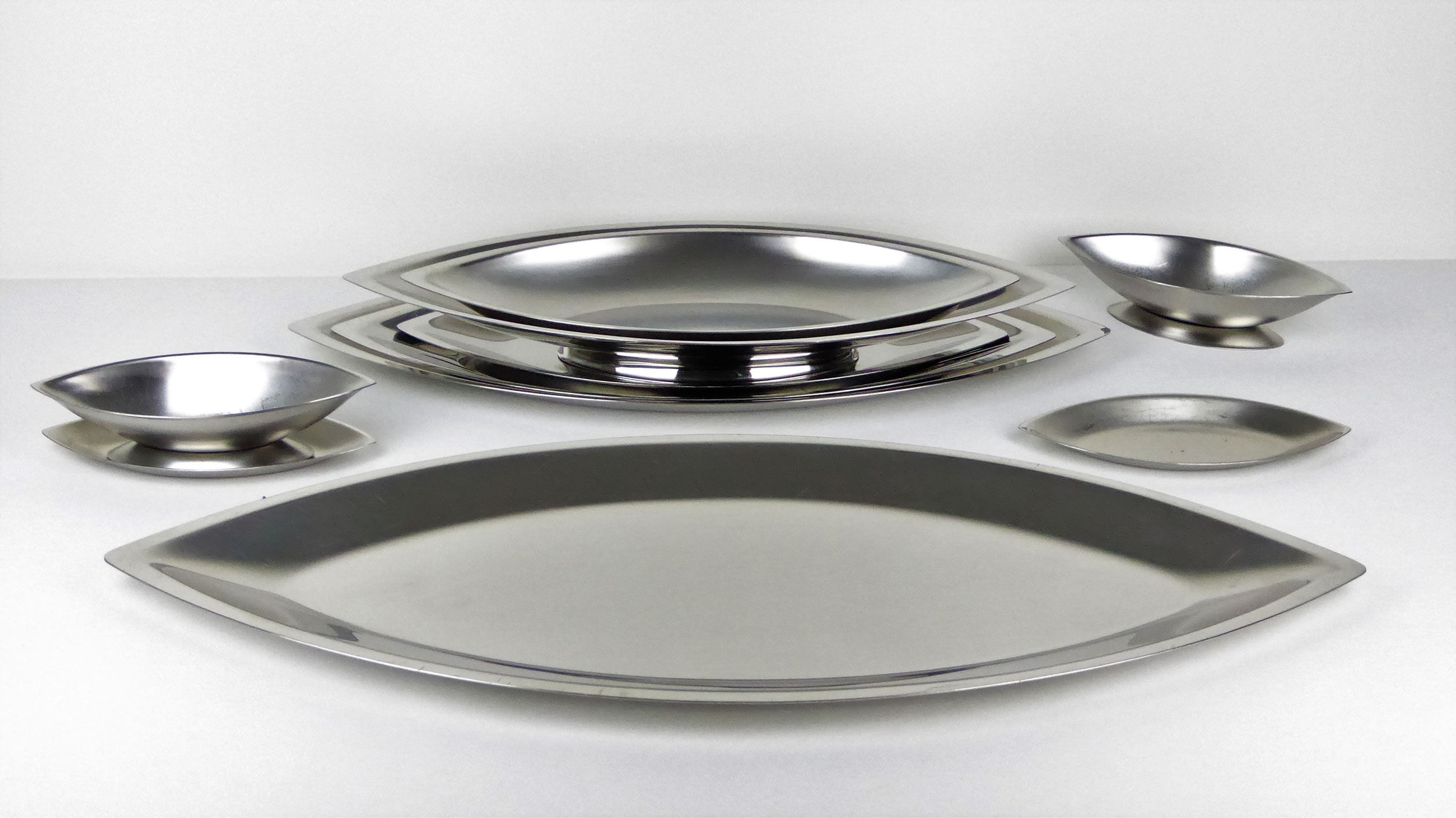 "Cosmos" dishes Guy Degrenne stainless steel 1970