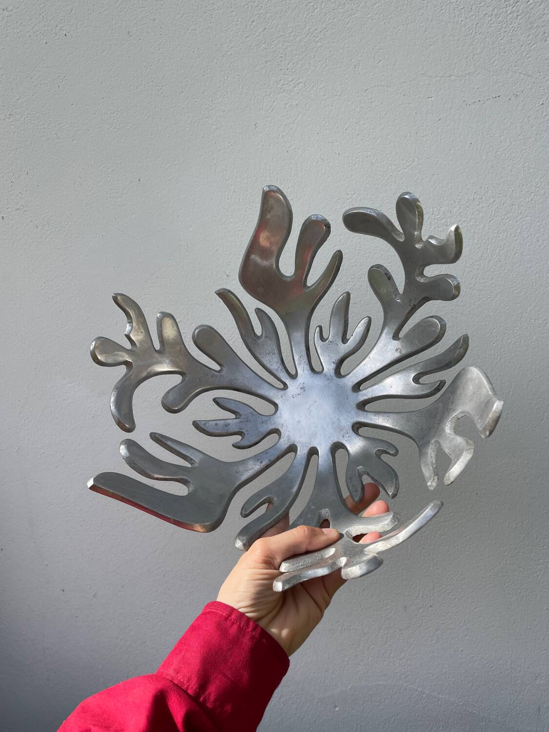 Designer metal fruit bowl