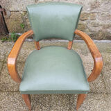 Green vintage bridge chair, 30s - 40s