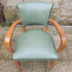 Fauteuil bridge vintage vert années 30 - 40