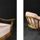Pair of Mid-Century German Elegant Cherry Wood and Dusty Pink Fabric Armchairs