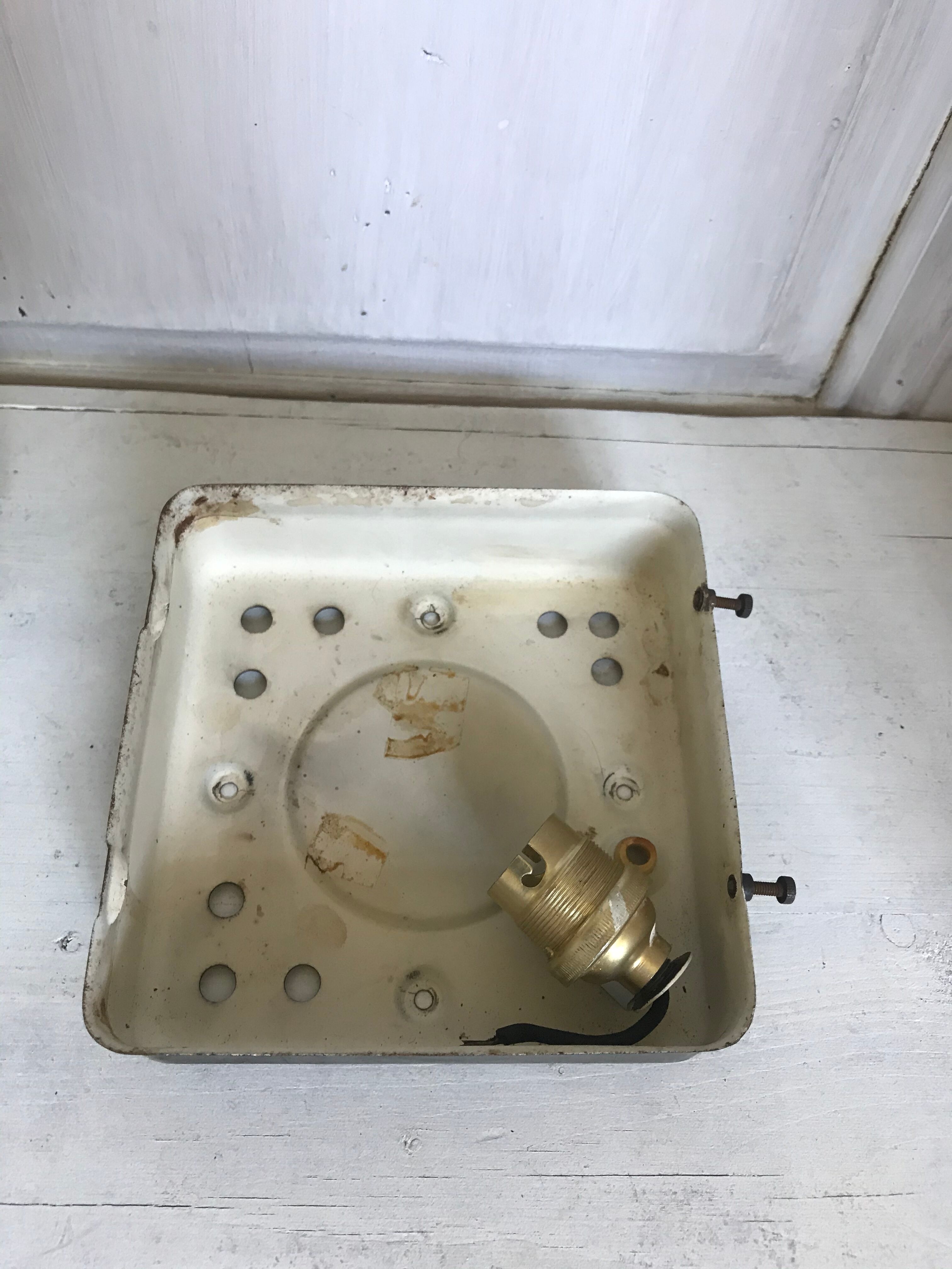 Vintage glass square wall lamp