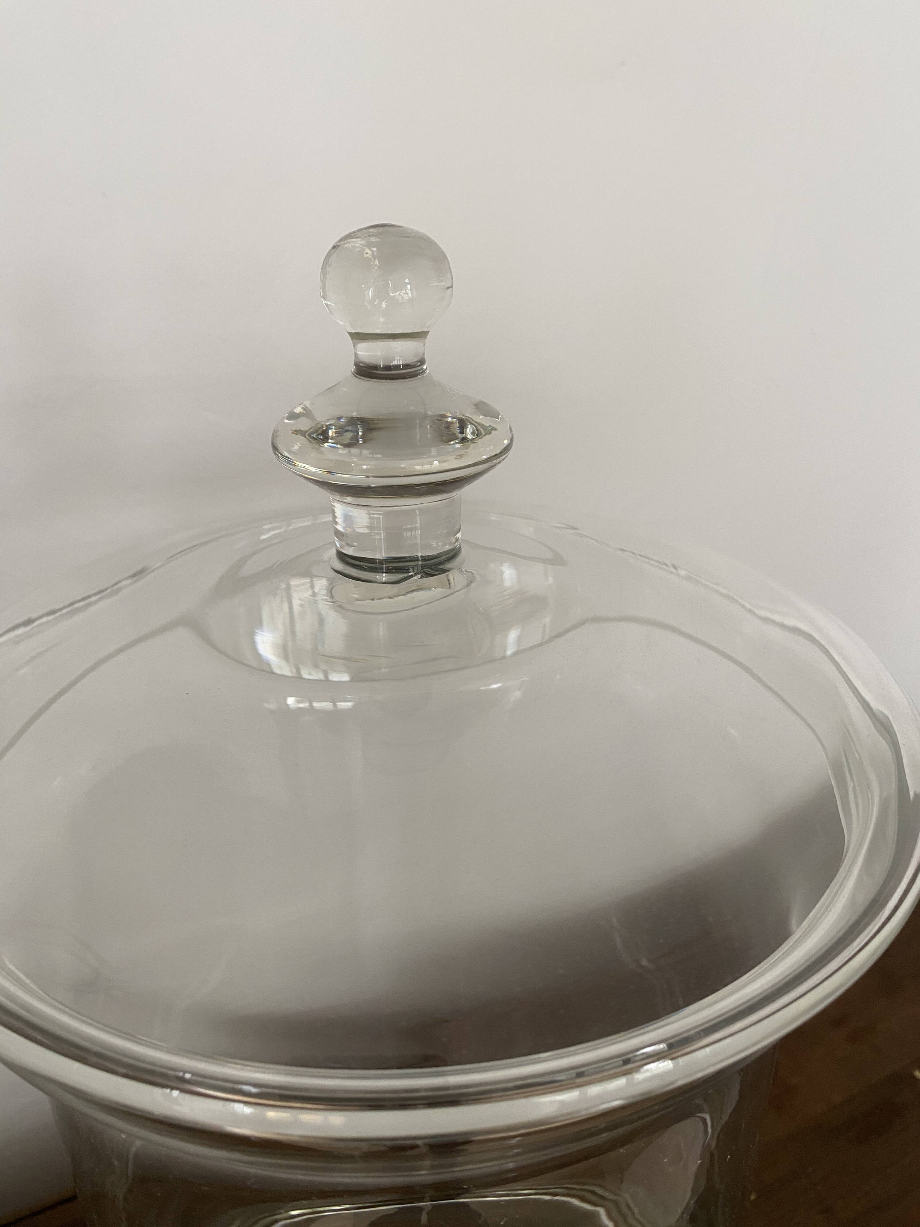 Candy box, pharmacy pot, pot with vintage glass lid Diameter 22.5 cm