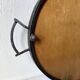 Vintage oval plateau in moulded resin and hammered metal, signed Datty.