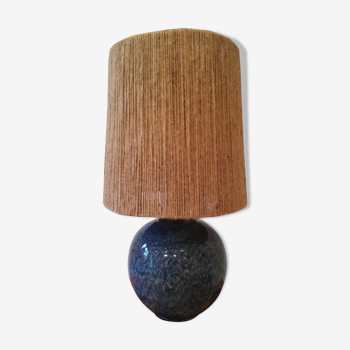 Lampe céramique vintage avec cordelette en chanvre