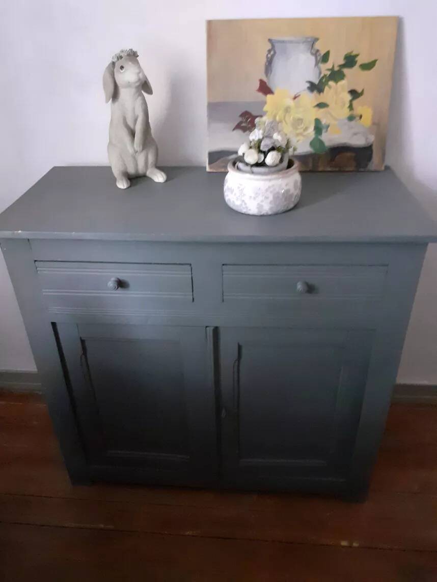 Vintage gray Parisian sideboard