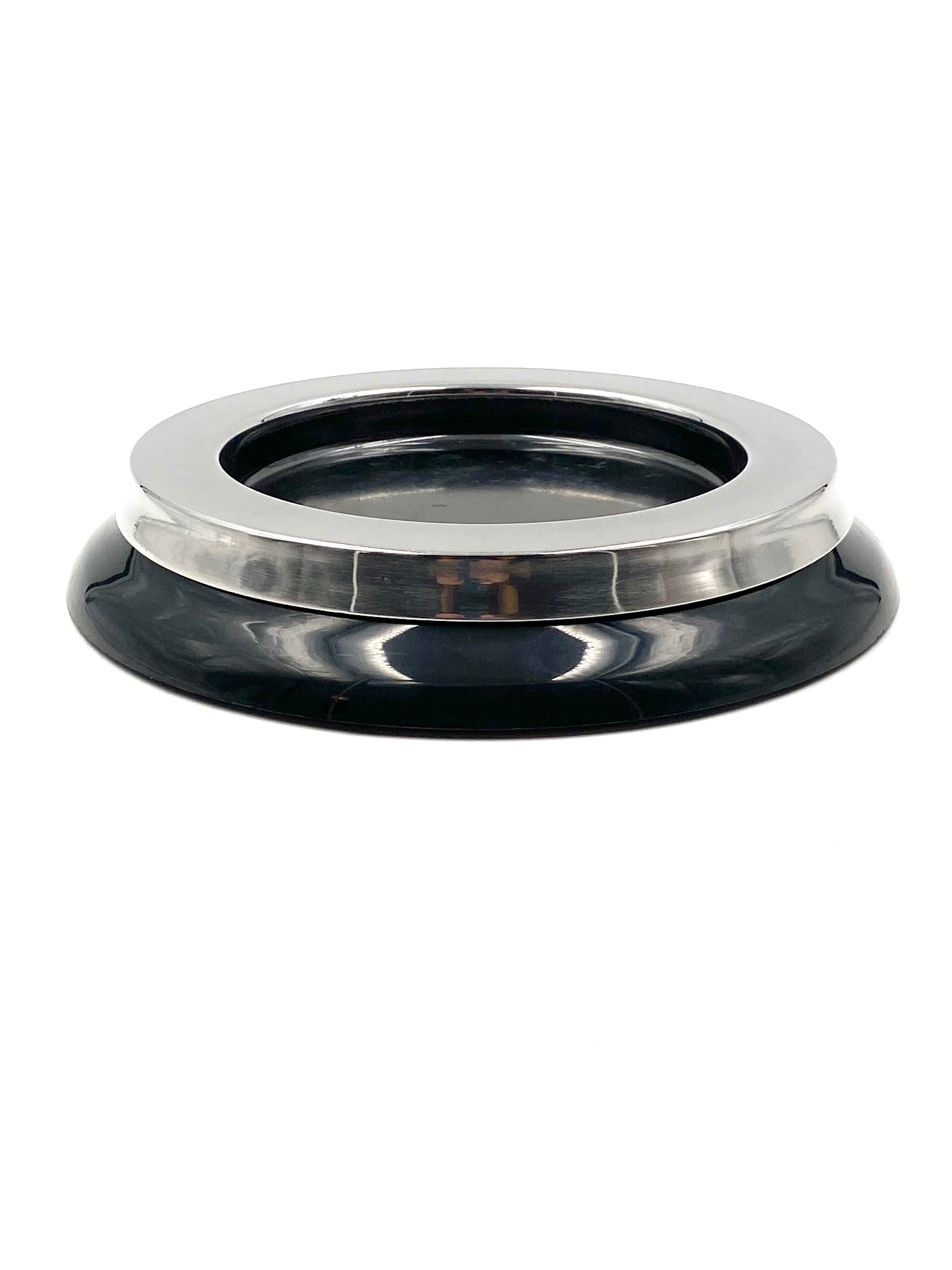 Sergio Asti, mod.4635 black ashtray / catchall, Kartell Italy 1967