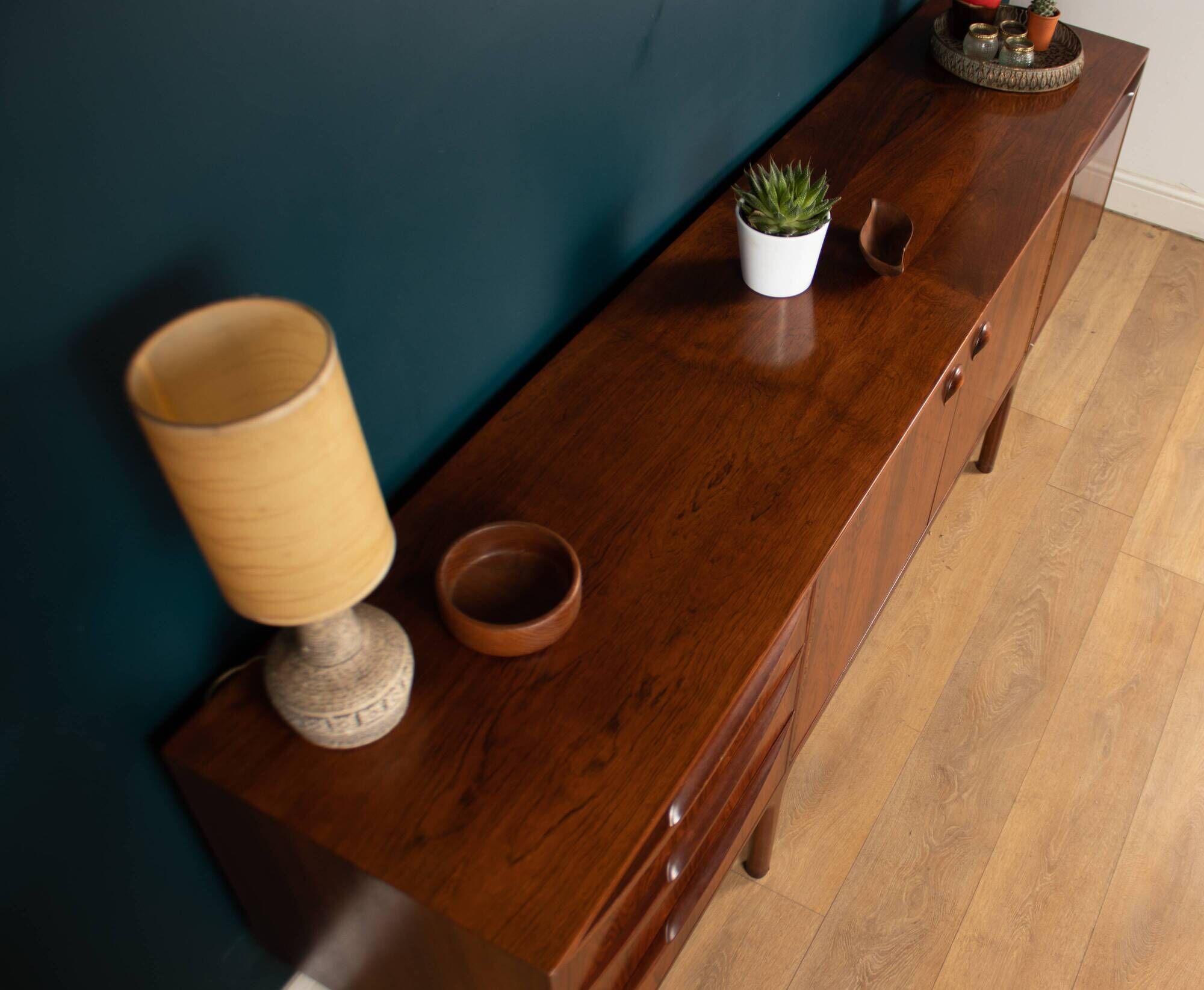 Retro 1960s Restored Long Rosewood Mcintosh Torpedo Sideboard