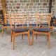 Set of 6 teak chairs and imitation black leather an 60 scandinavian design