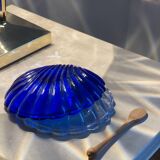 2 glass shell butter dishes.