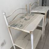 2 tables chevet laiton - marbre