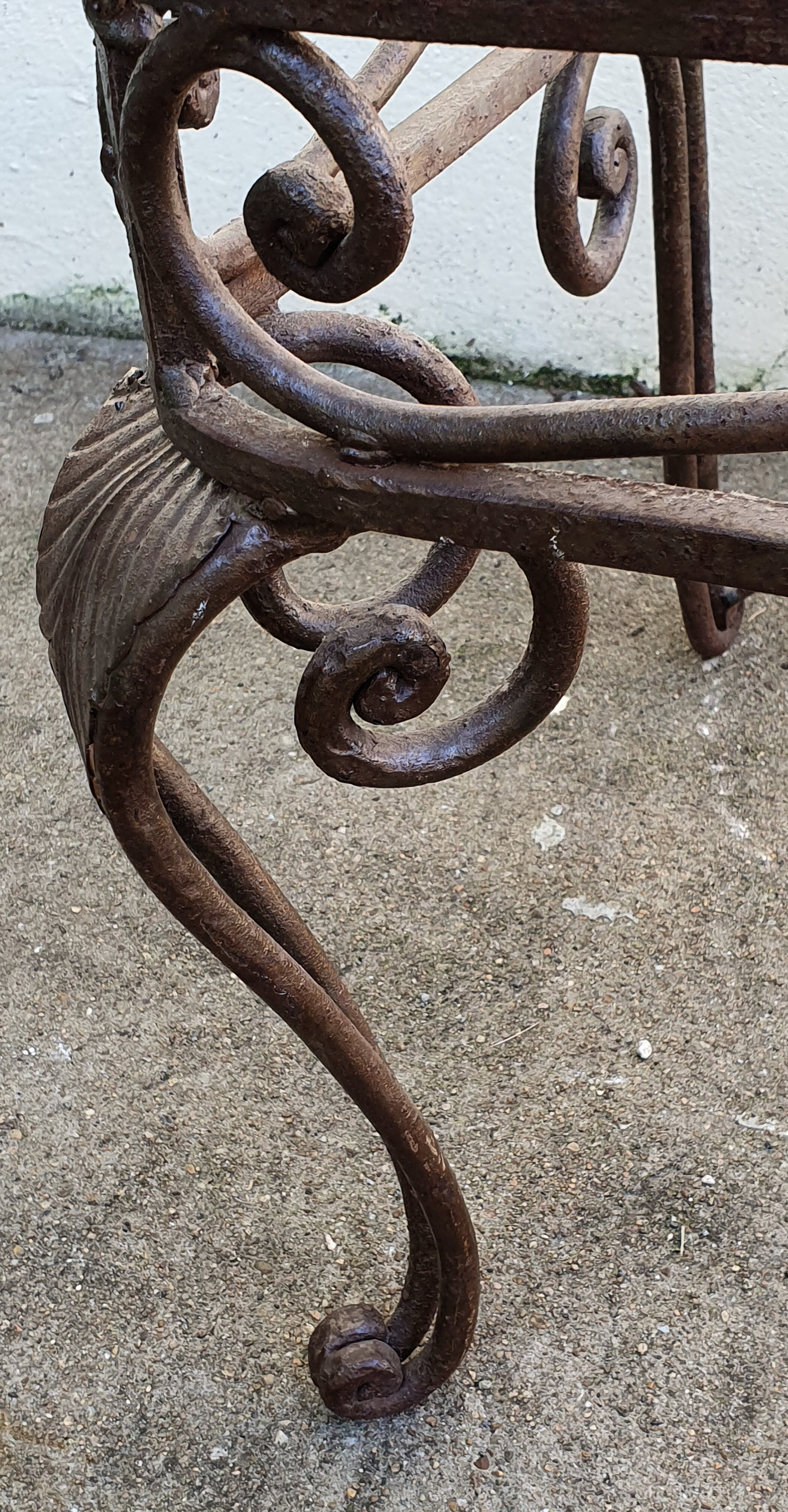 Wrought iron sofa bench