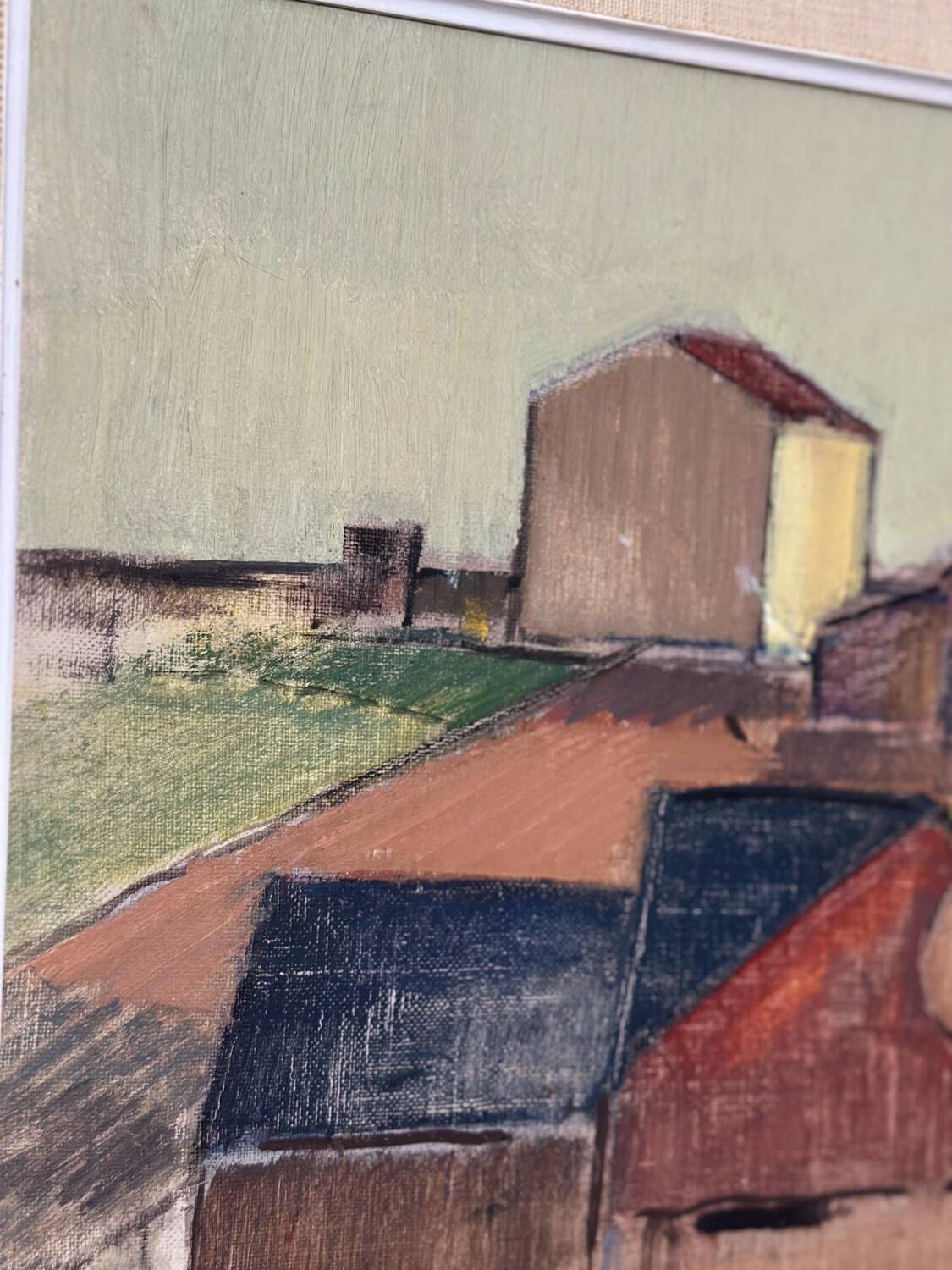 Oil on Canvas –“Rural Landscape with Barns” by Gustav‑Adolf Johansson